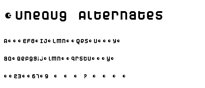 Dunebug Alternates font